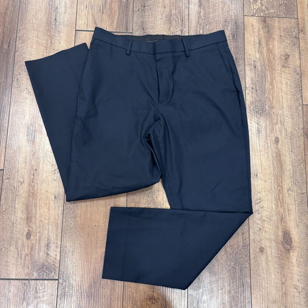 BANANA REPUBLIC Mens 33x30 Slim Fit Stretch Cotton Dress Pant Black  S/795787-00 - Picture 2 of 6